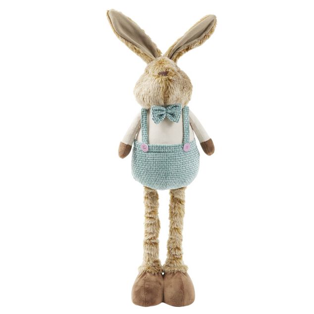 D&eacute;coration &agrave; poser lapin r&eacute;tactable jambes extensibles H75cm (2 mod&egrave;les)