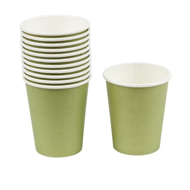 Gobelet en carton vert olive 25cl x12
