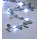 Guirlande lumineuse feuille argentée 20 microLED blanc chaud 1,90m