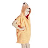 Poncho de bain enfant crevette rayures orange Taille unique 50x76cm
