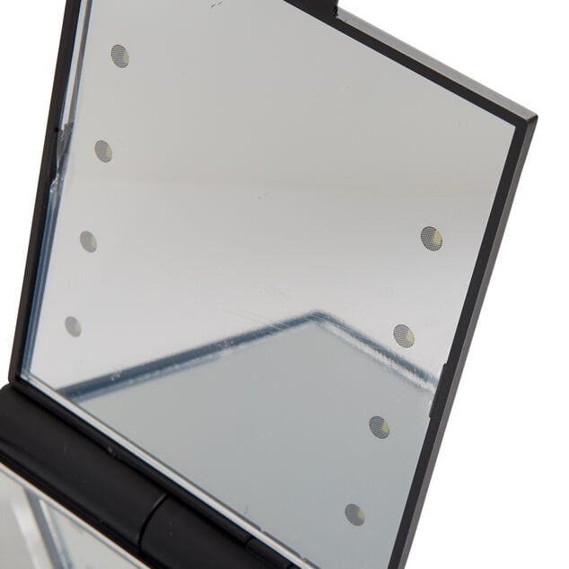 Miroir double carr&eacute; noir LED
