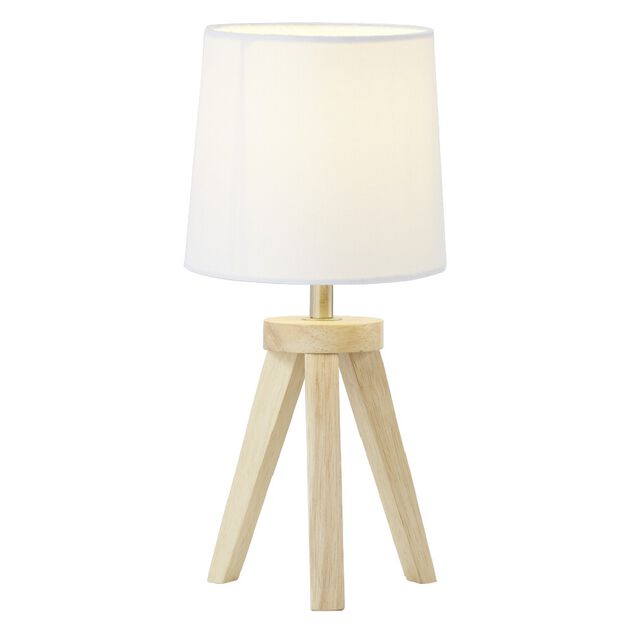 Lampe tr&eacute;pied &agrave; poser en bois