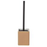 Brosse WC socle carr&eacute; gr&egrave;s rouge terracotta 9,2x9,2xH36cm