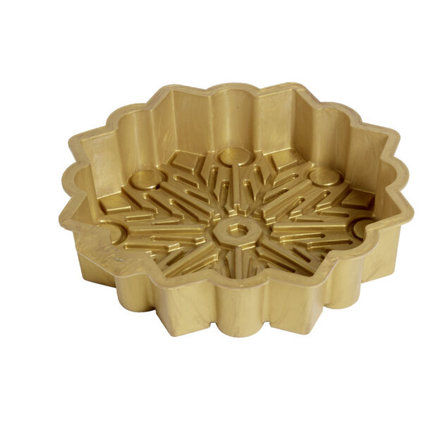 Moule &agrave; g&acirc;teau silicone dor&eacute; forme flocon de neige &Oslash;30cm
