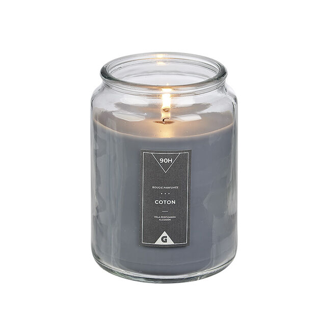 Bougie parfum&eacute;e dans Bonbonni&egrave;re senteur poudre de Coton Gris