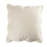 Coussin carr&eacute; velours bords vague beige 40x40cm
