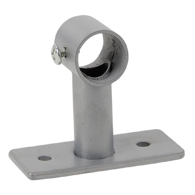 Support court m&eacute;tal gris pour tringle &agrave; rideau &Oslash;1,6xL7cm