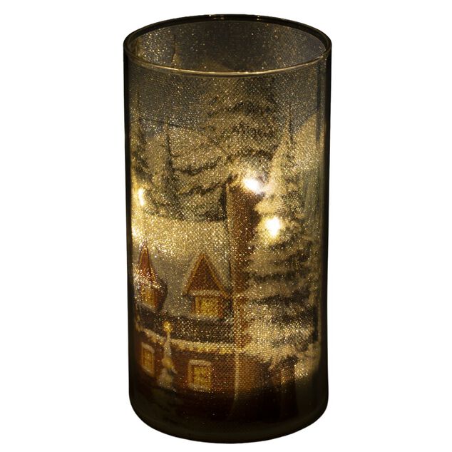 Bougie LED d&eacute;cor No&euml;l traditionnel &Oslash;8xH15cm (2 mod&egrave;les)