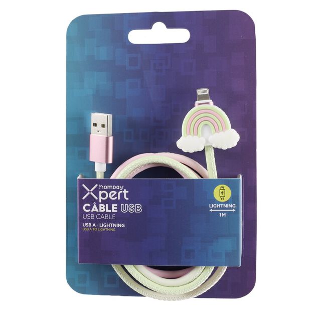 C&acirc;ble Homday USB-A lightning 1 m&egrave;tre 5V figurine amusante plastique (4 mod&egrave;les)