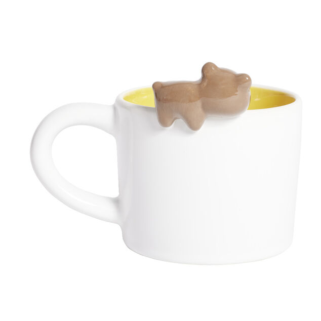 Mug ours dolomite blanc et jaune &Oslash;10,5xH10,5cm