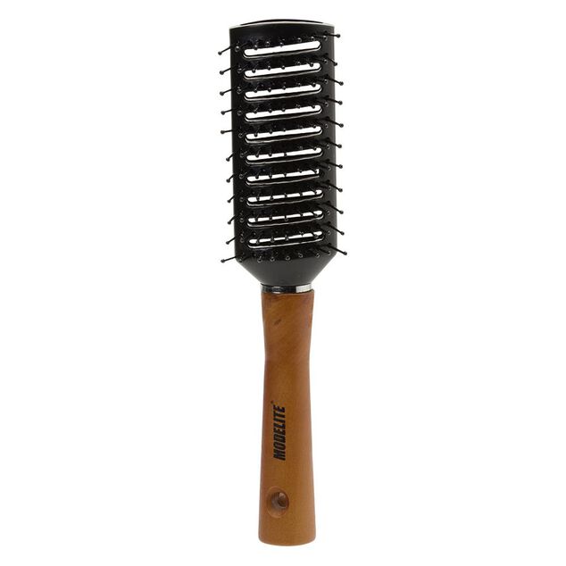 Brosse tunnel multi-usages picots perl&eacute;s manche en bois