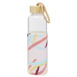 Bouteille en verre avec &eacute;tui silicone antid&eacute;rapant 550ml &Oslash;6,6xH24cm