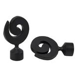 Embout tringle &agrave; rideau &Oslash;20mm m&eacute;tal forme spirale noir mat x2