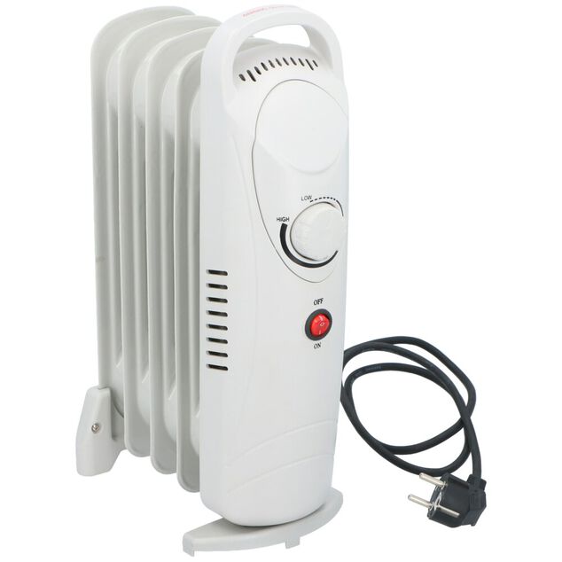 Radiateur bain d'huile 650W Alpina m&eacute;tal blanc 24x14xH39cm