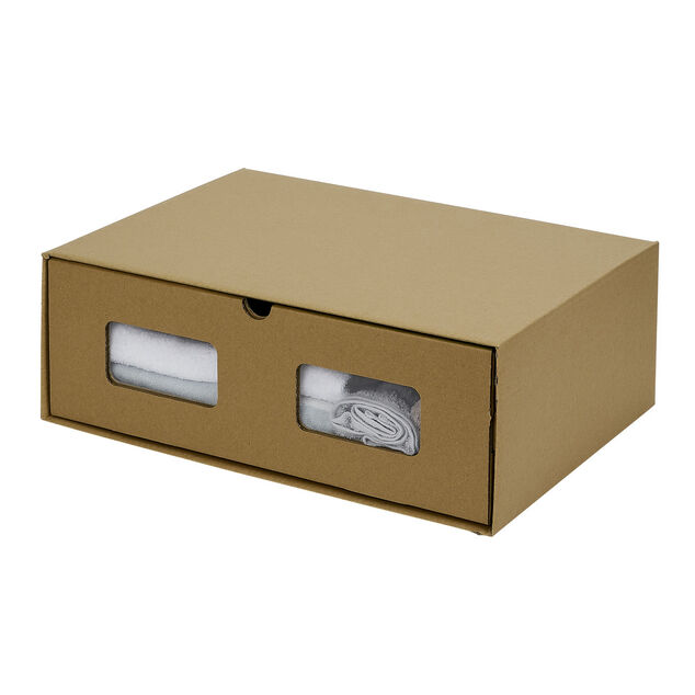 Boîte de rangement en carton avec fenêtre transparente 46x34xH16cm