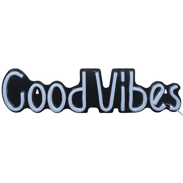 N&eacute;on LED inscription Good Vibes jaune