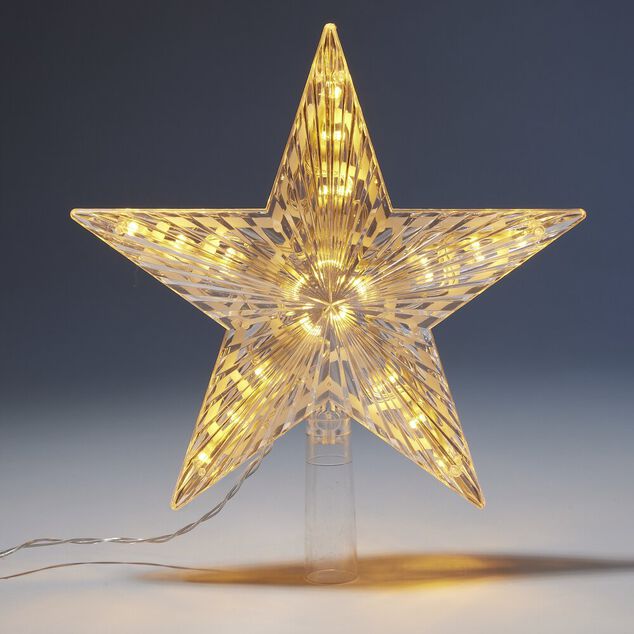 &Eacute;toile pour sapin de No&euml;l  lumineuse 20 LED blanc chaud H23cm