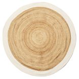 Tapis jute et coton &Oslash;180cm blanc