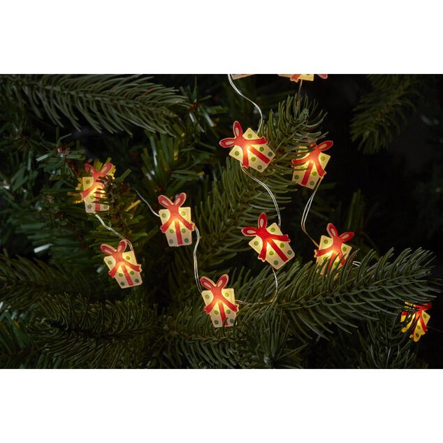 Guirlande flocons de neige argent&eacute;e 20 LED