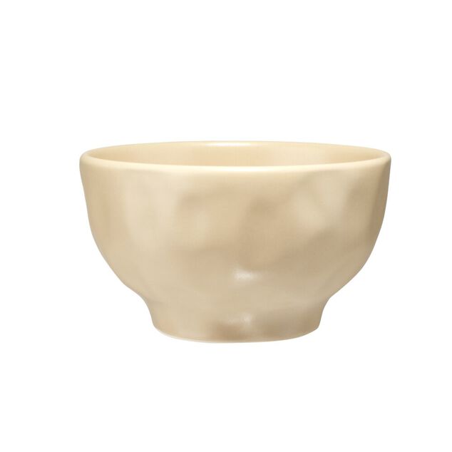 Bol forme organique c&eacute;ramique beige &Oslash;15xH8cm