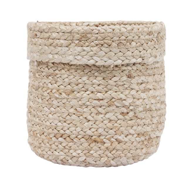 Pani&egrave;re ronde jute marron - &Oslash;20xH20cm