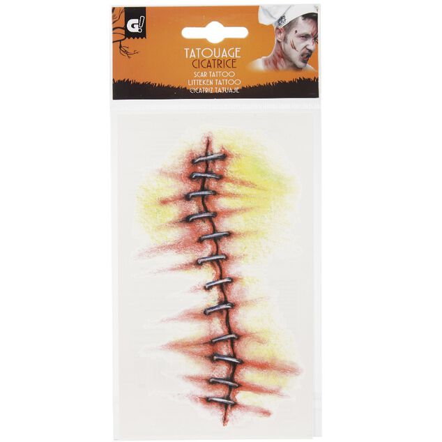 Kit tatouages cicatrices Halloween (4 mod&egrave;les)