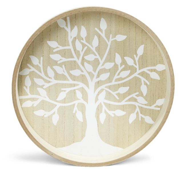 Plateau rond en bois arbre de vie &Oslash;30cm