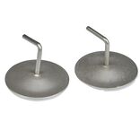 Support de tringle adh&eacute;sif rond aluminium argent&eacute; x2