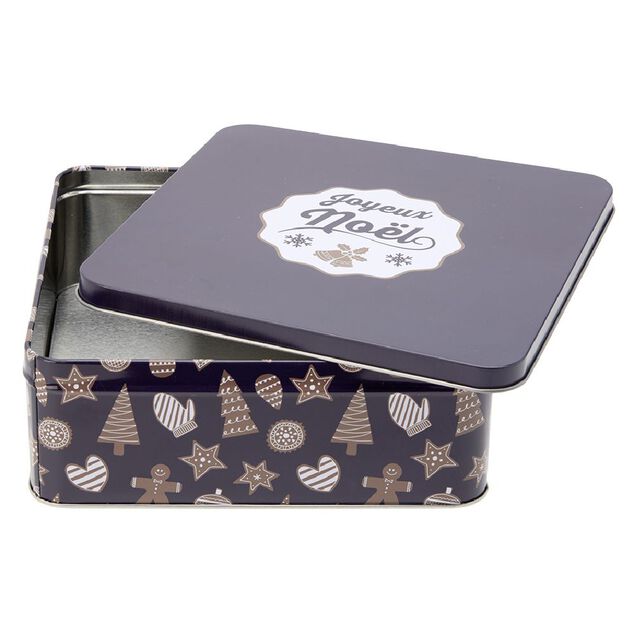 Bo&icirc;te carr&eacute;e en m&eacute;tal pour g&acirc;teaux de No&euml;l