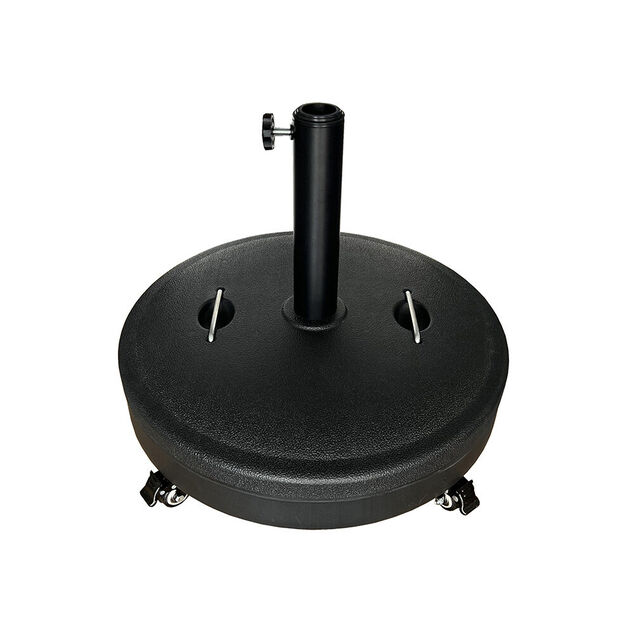 Pied de parasol &agrave; roulettes 35kg &Oslash;50xH42cm noir