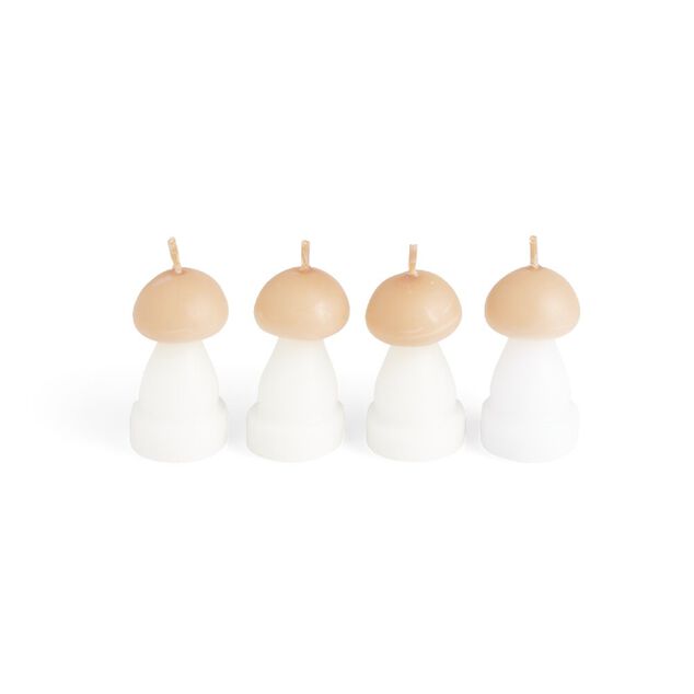 Bougie champignon blanc et orange 6H x4