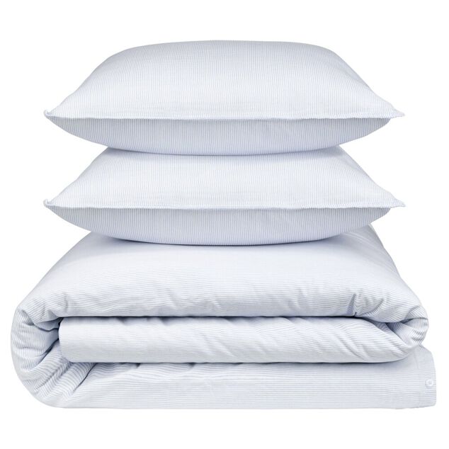 Parure de lit 2 personnes 220x240cm gaze de coton rayures (3 mod&egrave;les)