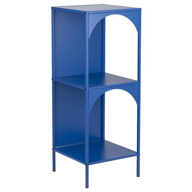 &Eacute;tag&egrave;re &agrave; poser Lin&eacute;a 2 niveaux m&eacute;tal bleue 35x35xH92,5cm