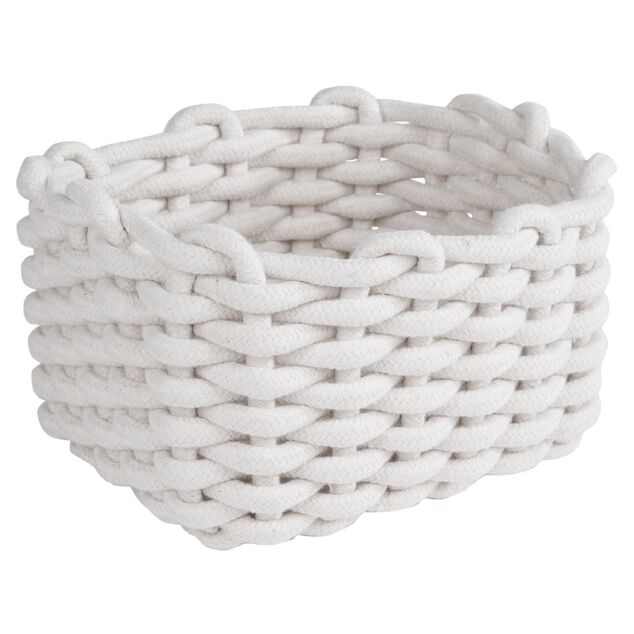 Pani&egrave;re en coton effet tricot 23x17xH.13 cm