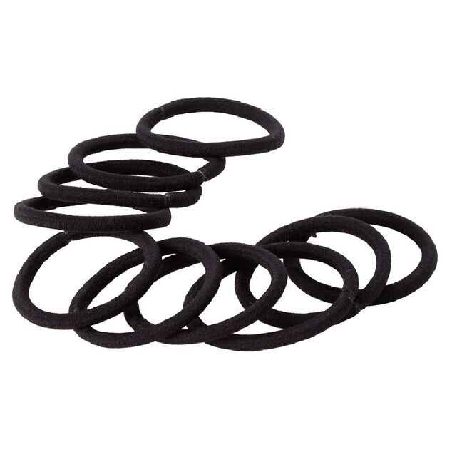 &Eacute;lastique sans m&eacute;tal noir &eacute;pais x10