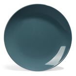 Assiette plate Madrid fa&iuml;ence bleue &Oslash;27cm