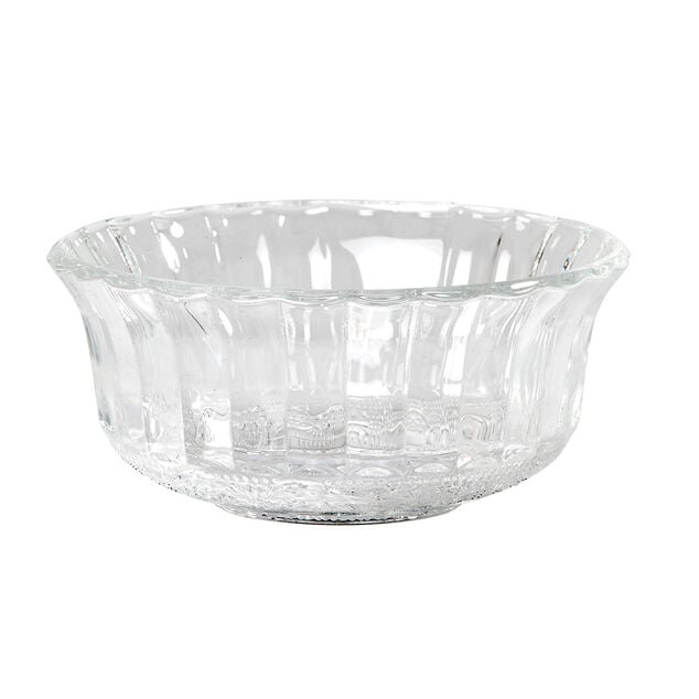 Coupelle transparente en verre cisel&eacute;