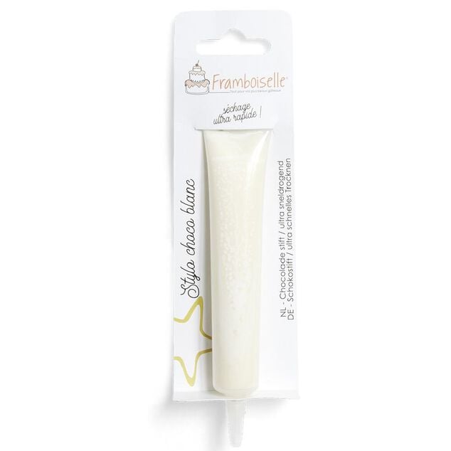 Stylo &agrave; p&acirc;tisserie choco blanc Framboiselle 25g