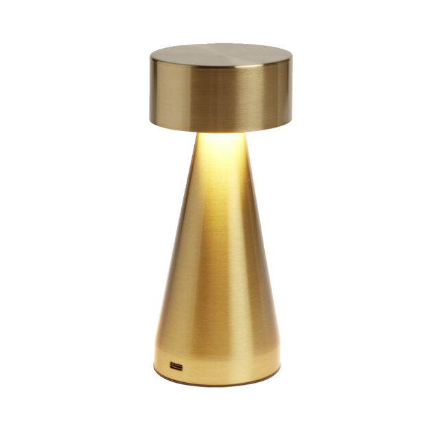 Lampe de table Squari USB tactile dor&eacute; &Oslash;9,5xH22,5cm