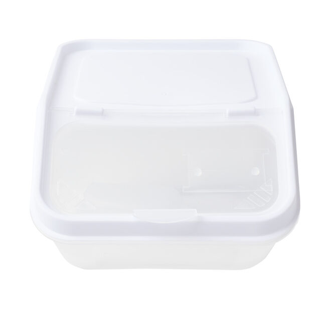 Bo&icirc;te alimentaire avec couvercle et cuill&egrave;re plastique blanc 23x13,5xH17,5cm