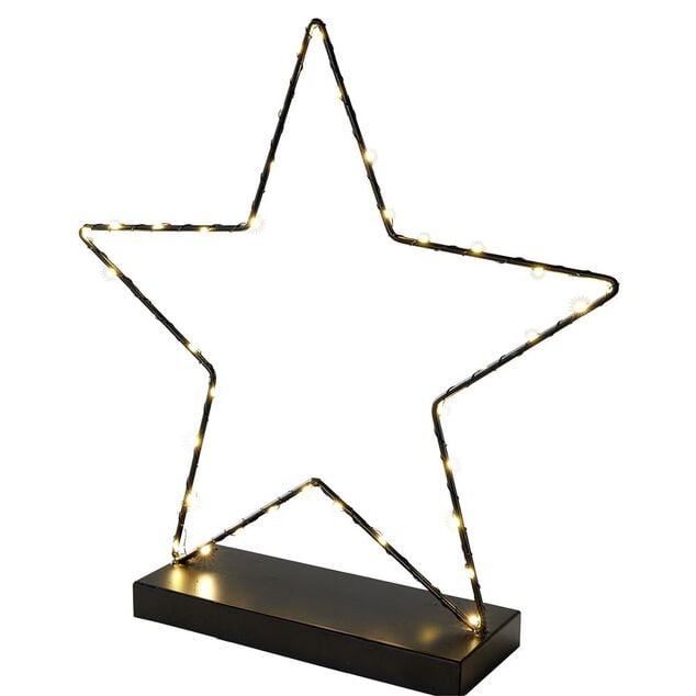 &Eacute;toile lumineuse &agrave; poser en m&eacute;tal noir