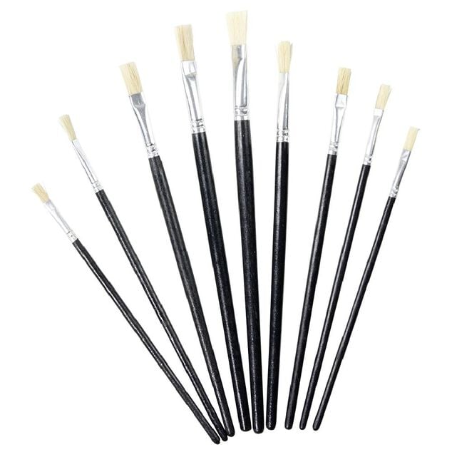 Pinceau pointe plate x9