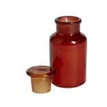 Bougie forme vase verre color&eacute; &Oslash;5,5xH11,5cm