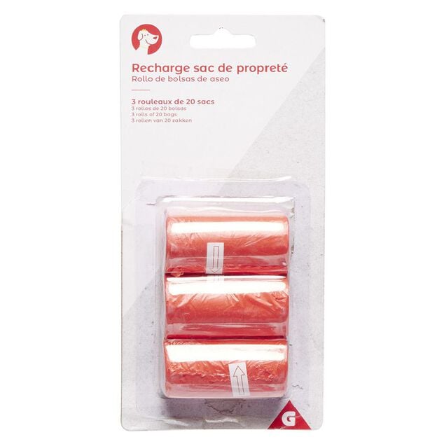 Sac propret&eacute; x3 rouleaux de 20 sacs (2 mod&egrave;les)