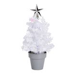 Sapin guirlande en pot à poser Ø11,5xH20cm - 3 coloris