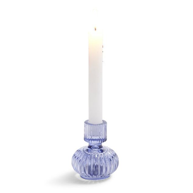 Bougeoir verre bleu &Oslash;7,5xH9cm