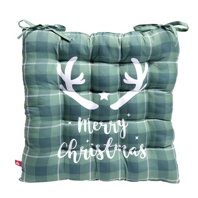 Galette de chaise No&euml;l carr&eacute;e 40x40cm - 4 mod&egrave;les