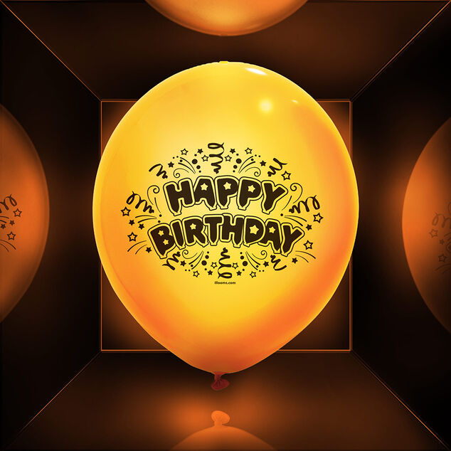 Ballon led color&eacute; Happy Birthday x 5