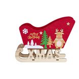 Traineau en bois et feutrine rouge L33xH22cm