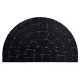 Tapis ext&eacute;rieur forme demi lune noir 74x44 cm